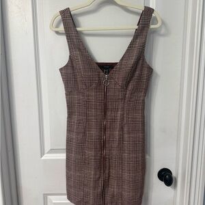Forever 21 Burgundy Plaid Mini Dress